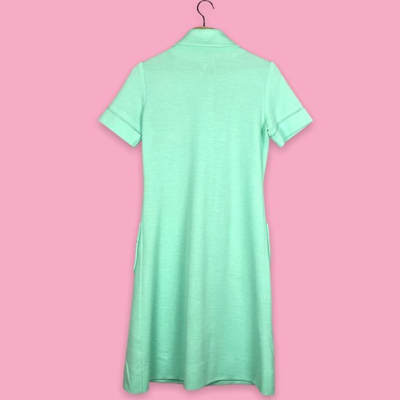 Vintage 60s David Crystal Fashion Collared Button Front Dress - Picture 4 of 15